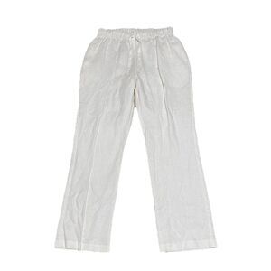 Linen Handmade Studio 100% Linen Pants Womens 27x26.5 White Coastal Lagenlook